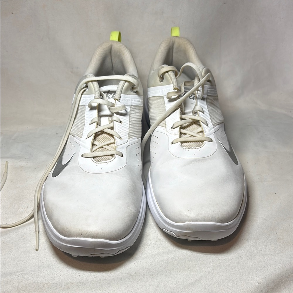 Nike White and Gray Golf Shoes with Streamlined Design
